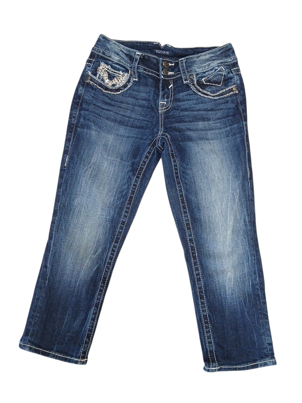 Vigoss The Chelsea Capri Size 1/2 Distressed Jeans #236